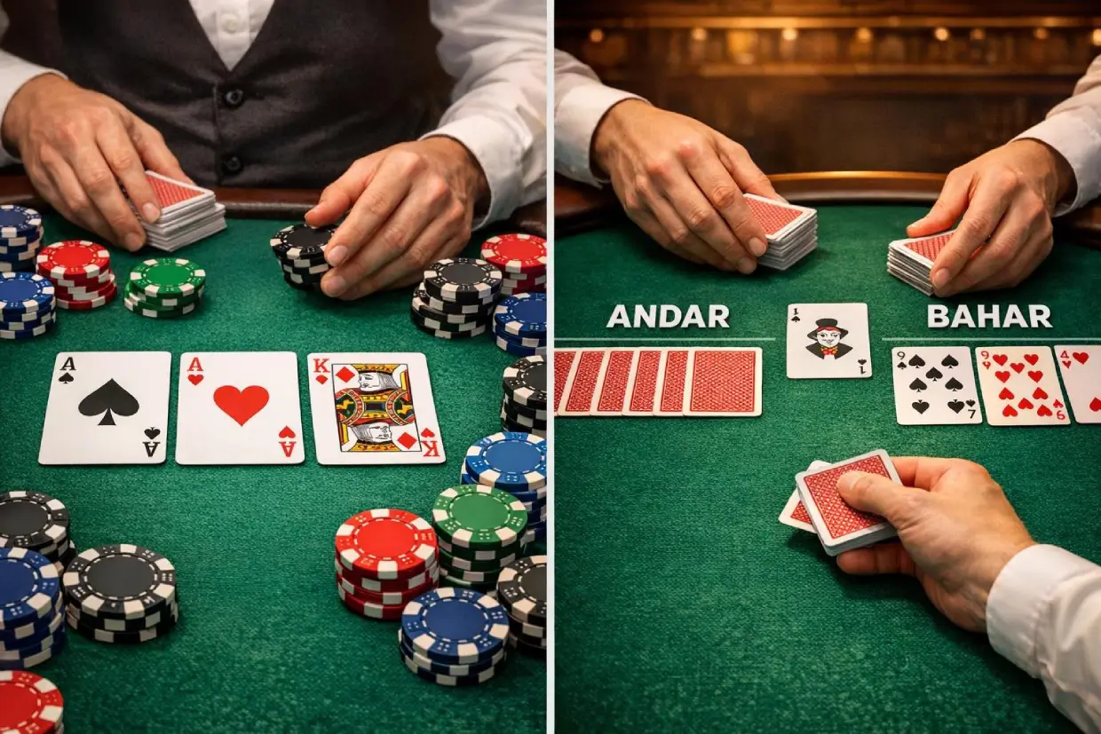 Teen Patti and Andar Bahar live dealer card games on ReddyBook Casino